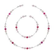 Noriko Pink Agate Pearl Necklace NN2163S image