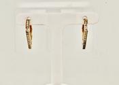 9ct Cubic Zirconia Triangular Style Hoop Earrings