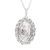 Sterling Silver Celtic Miraculous St. Patricks Medal Necklace