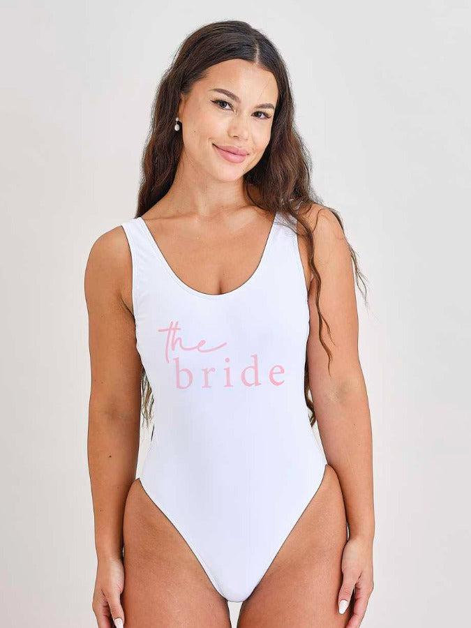The Bride White and Pink Swimsuit