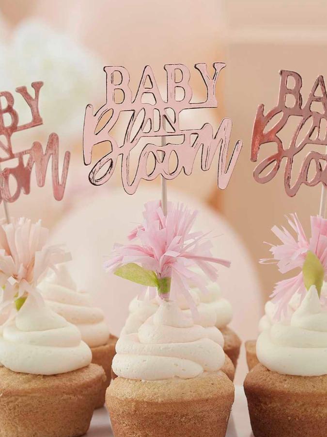 Rose Gold Floral Baby Shower Cupcake Toppers in Westmeath GetLocal Ireland