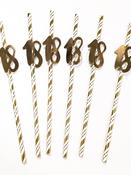18th Birthday Gold Straws Pack of 6 image