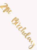 21st Birthday Gold Letter Script Bunting