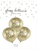 30th Birthday Gold Glossy Balloons image