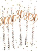 30th Birthday Rose Gold Straws image