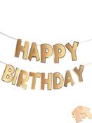 3D Effect Gold Decorative Happy Birthday Bunting image