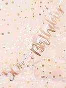 50th Birthday Rose Gold Script Bunting