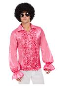 60S RUFFLED SHIRT, HOT PINK image