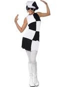 60s Party Girl Costume, Black & White