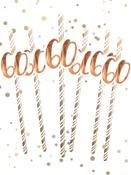 60th Birthday Rose Gold Straws image