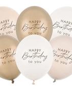 Balloons 30 cm, Happy Birthday, beige mix image