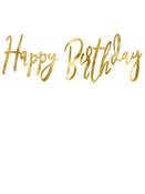Banner Happy Birthday, gold