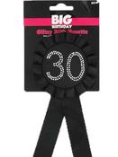 Black 30th Birthday Bling Badge