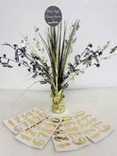 Black &amp; Gold Personalised Birthday Table Centre