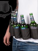 Black beer belt with metal bottle opener,