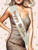 Cream And Gold Happy Birthday Sash image