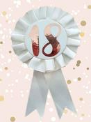 Cream &amp; Gold 18th Birthday Rosette