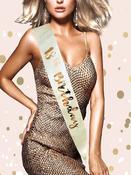 Cream &amp; Gold 18th Birthday Sash