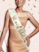 Cream &amp; Gold 40th Birthday Sash