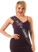 Diamante Sash It's My Birthday-Black