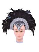 Black Braiding Feather Helmet