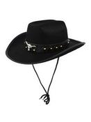 HAT COWBOY BLACK WITH BULL HORN