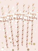 Happy Birthday Rose Gold Straws image