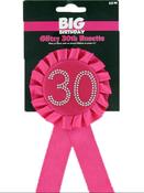 Hot Pink 30th Birthday Bling Badge