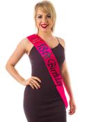 Hot Pink Satin And Diamante 18th Birthday Sash