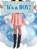 Its A Boy Gender Reveal Pull Out Banner image