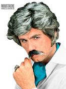 PLAYBOY WIG WITH MOUSTACHE grey image