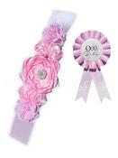 Pink Baby Bump Belt &amp; Rosette Set