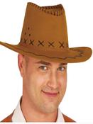 Suede Look Brown Cowboy Hat,
