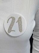 White Gold Diamante 21 Badge &amp; Table Centre