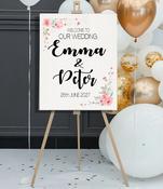 Personalised 'Welcome to our Wedding' corriboard Sign