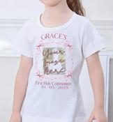 Personalised Girls Communion/Confirmation Tshirt with Photo image