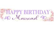 Pretty Floral Personalised Birthday Banner image