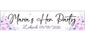 Purple Floral Any Occasion Personalised Banner