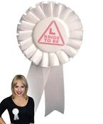 Bride to Be Miss Behave White Rosette image