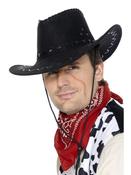 SUEDE LOOK COWBOY HAT, BLACK
