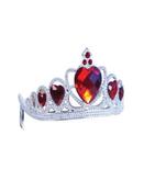 Tiara Silver Plastic Deluxe with Red Stones