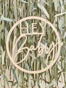 Wooden Hey Baby Shower Sign image