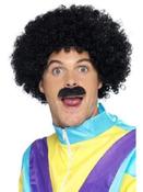 Scouser Set, Black, Curly Wig &amp; Tash