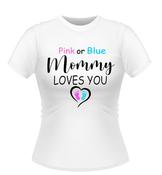 Baby shower 'Pink or Blue' Design Female Tshirts image