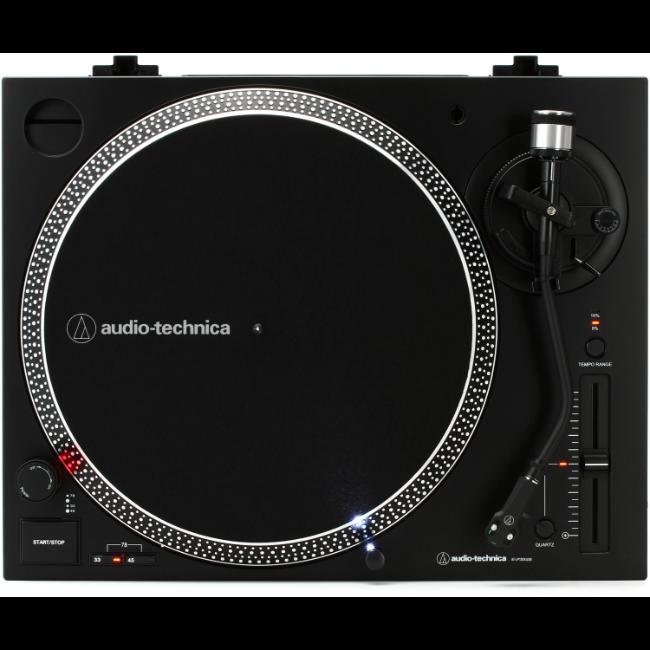 Audio-Technica Turntable Black Direct Drive USB Output 3-Speed with Dust Cover, Start/Stop Button, Quartz, 33/45 RPM
