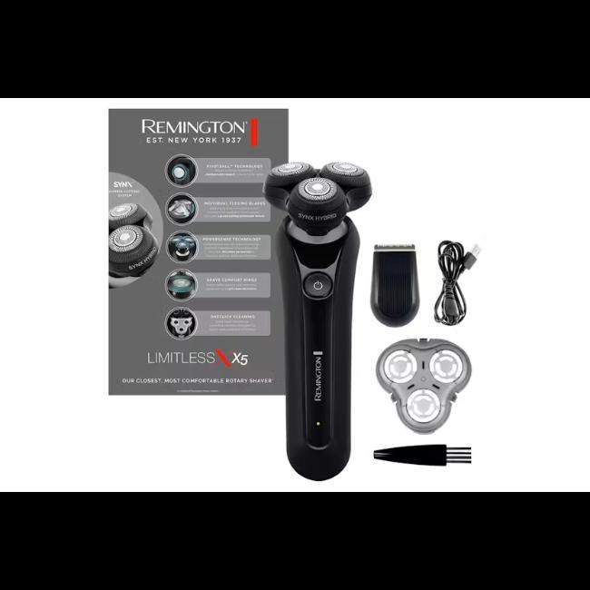 Remington X5 Limitless X Rotary Shaver XR1755 - SynX Hybrid, Pivotball, PowerSense, Waterproof, 50 Min Runtime, Quick Charge, USB Charging