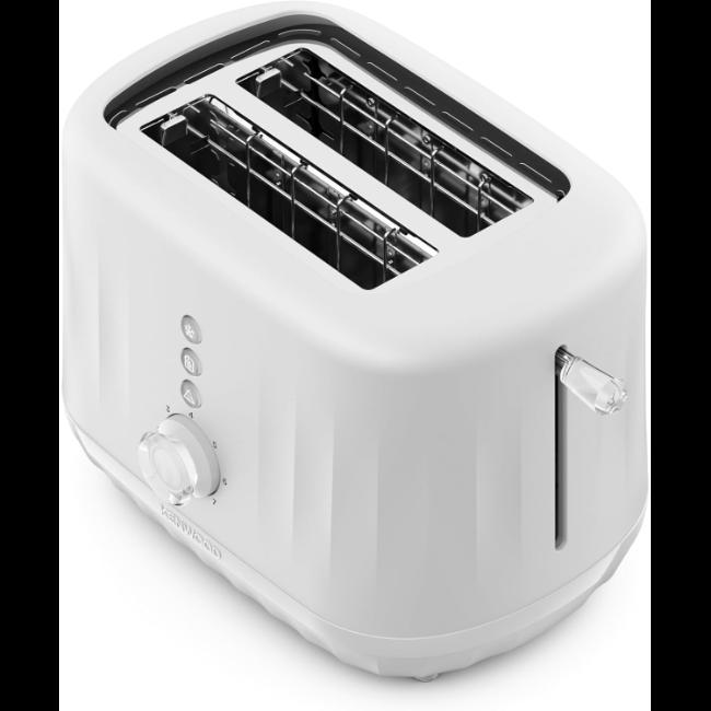 Kenwood Ripple 2 Slice Toaster TCP06.000WH Midnight Pure White with 7 Browning Levels, Defrost, Reheat, Cancel Functions, Removable Crumb Tray, High-rise Lift
