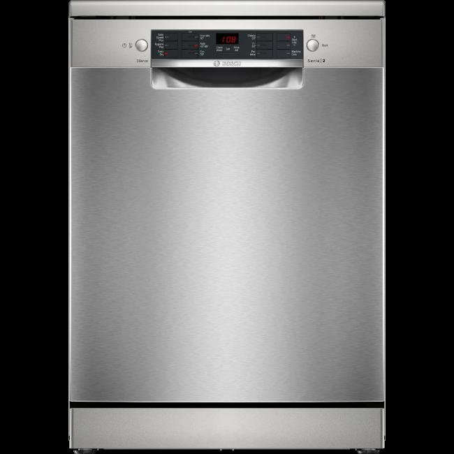 Bosch Series 2 Freestanding Dishwasher - Stainless Steel, ExtraDry, Silence Programme, Auto Programmes, Anti Fingerprint