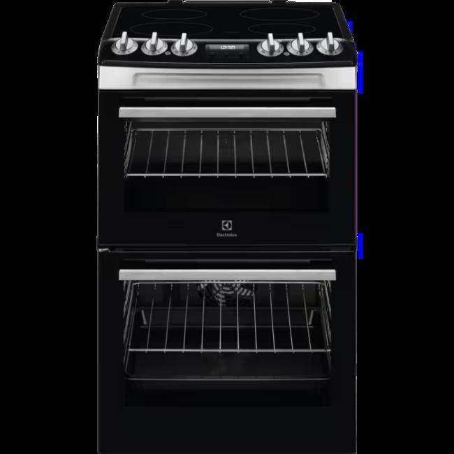 Electrolux Electric Cooker with Ceramic Hob, Double Oven - Black