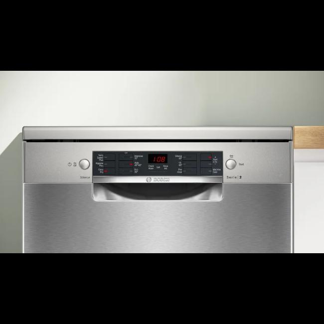 Bosch Series 2 Freestanding Dishwasher - Stainless Steel, ExtraDry, Silence Programme, Auto Programmes, Anti Fingerprint